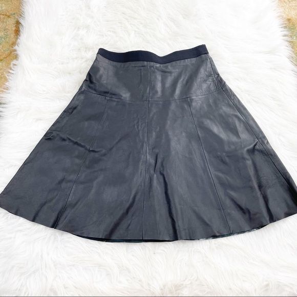 Vince Lamb Leather A-Line Skirt - Picture 2 of 7